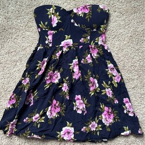 Floral Strapless Dress/ Shirt w/ sewn in bra